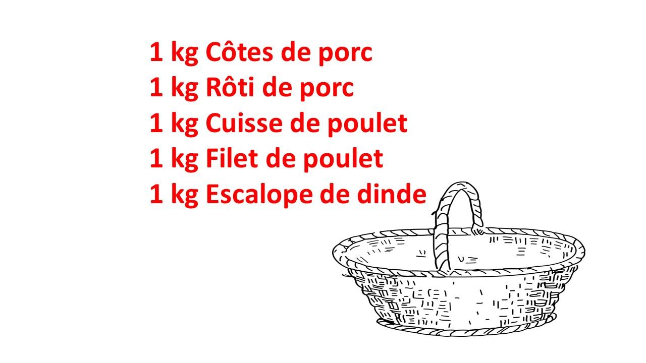 Panier viande blanche